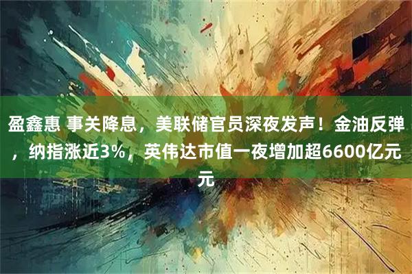 盈鑫惠 事关降息，美联储官员深夜发声！金油反弹，纳指涨近3%，英伟达市值一夜增加超6600亿元