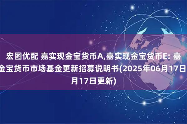 宏图优配 嘉实现金宝货币A,嘉实现金宝货币E: 嘉实现金宝货币市场基金更新招募说明书(2025年06月17日更新)