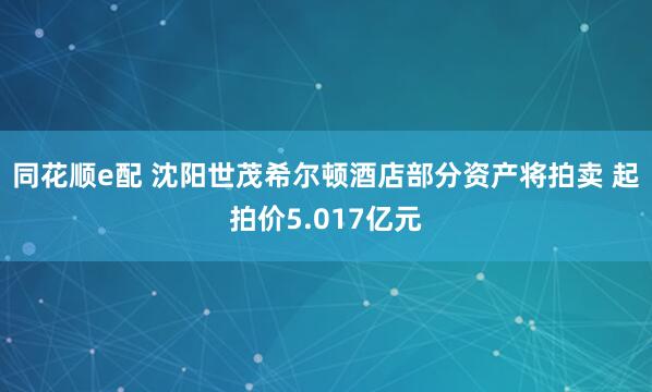 同花顺e配 沈阳世茂希尔顿酒店部分资产将拍卖 起拍价5.017亿元